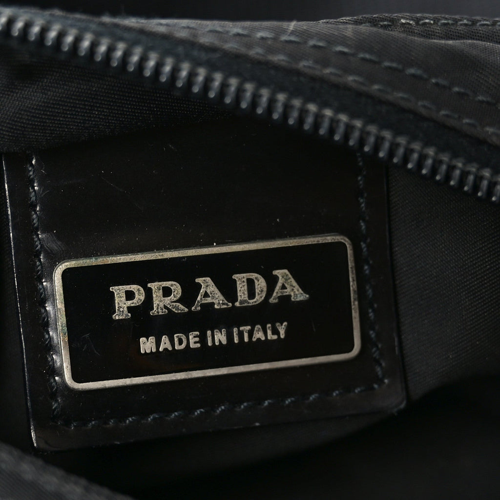 Prada Nylon Flat Messenger Bag Black