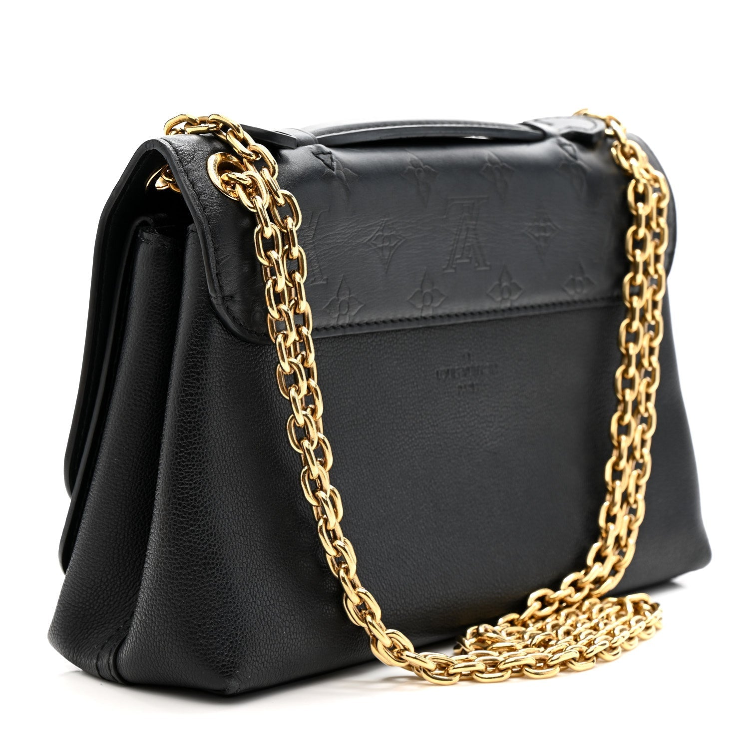 Louis Vuitton Monogram Cuir Plume Ecume Very Chain Bag Black
