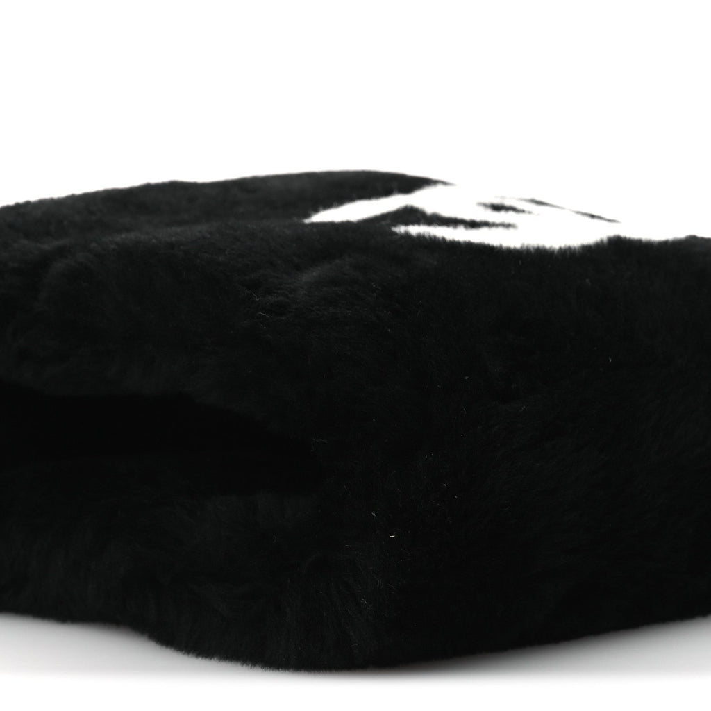 Chanel Muff Shearling Lambskin Bag Black Ecru