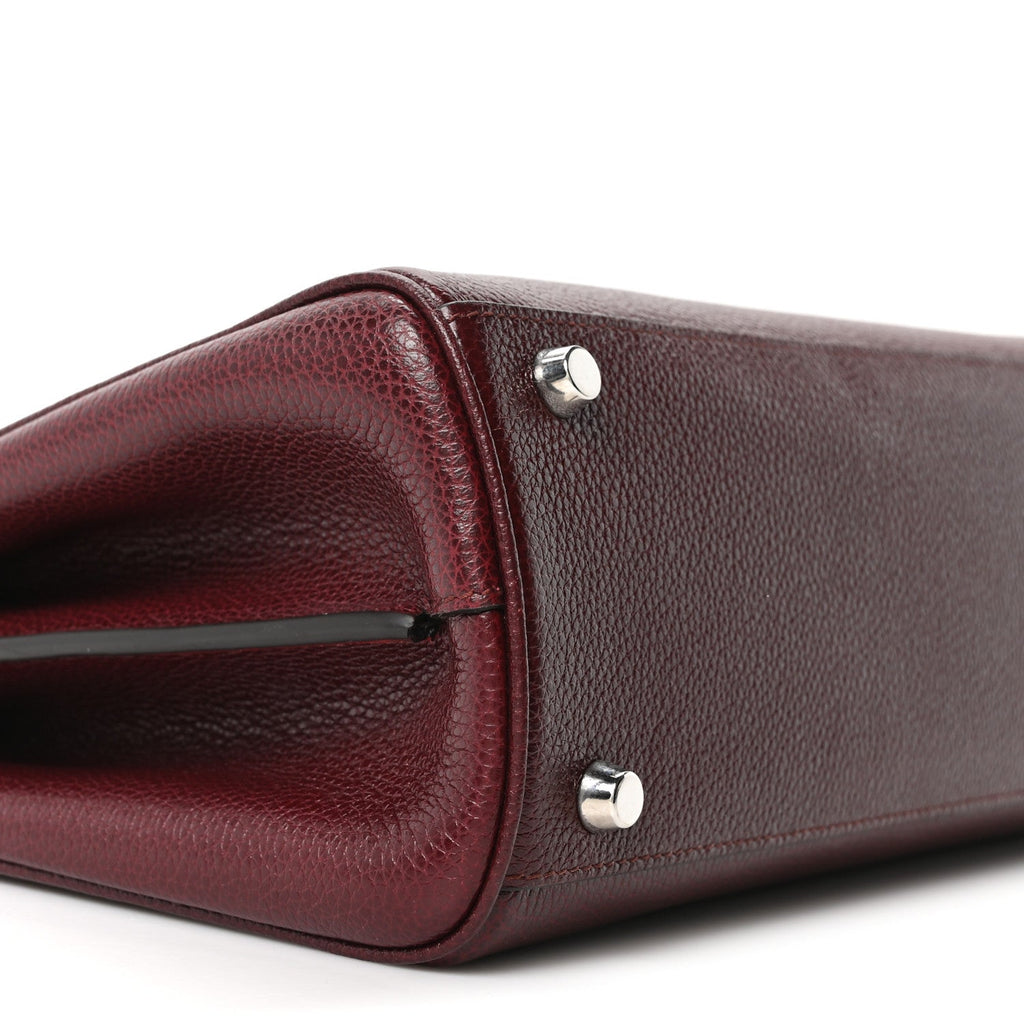 Gucci Grainy Calfskin Small Zumi Top Handle Bag Vintage Bordeaux