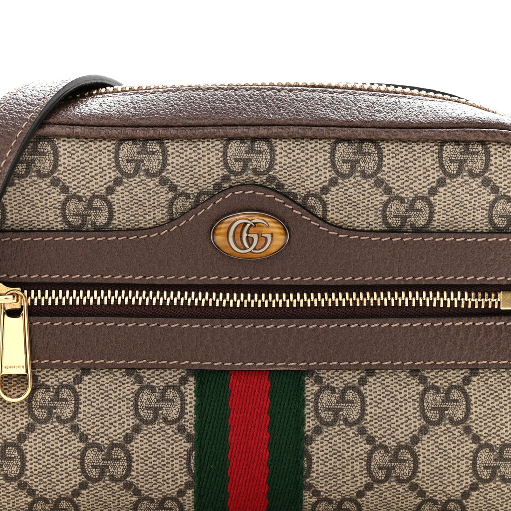 Gucci GG Supreme Monogram Web Mini Ophidia Shoulder Bag Brown