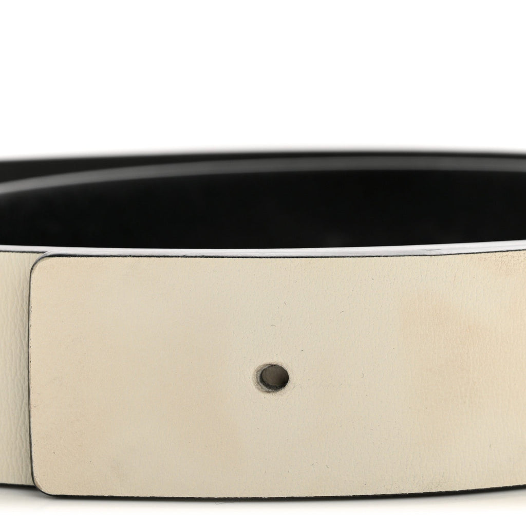 Calfskin CC Reversible Belt 85 White Black
