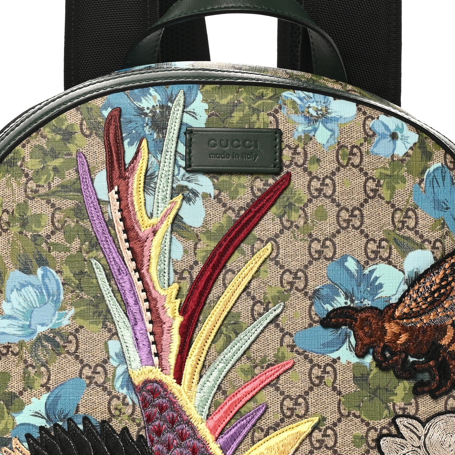 Gucci GG Supreme Monogram Blooms Bird Embroidered Dome Backpack