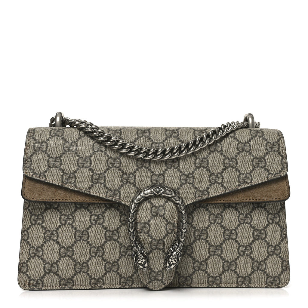 Gucci GG Supreme Monogram Small Dionysus Shoulder Bag Taupe