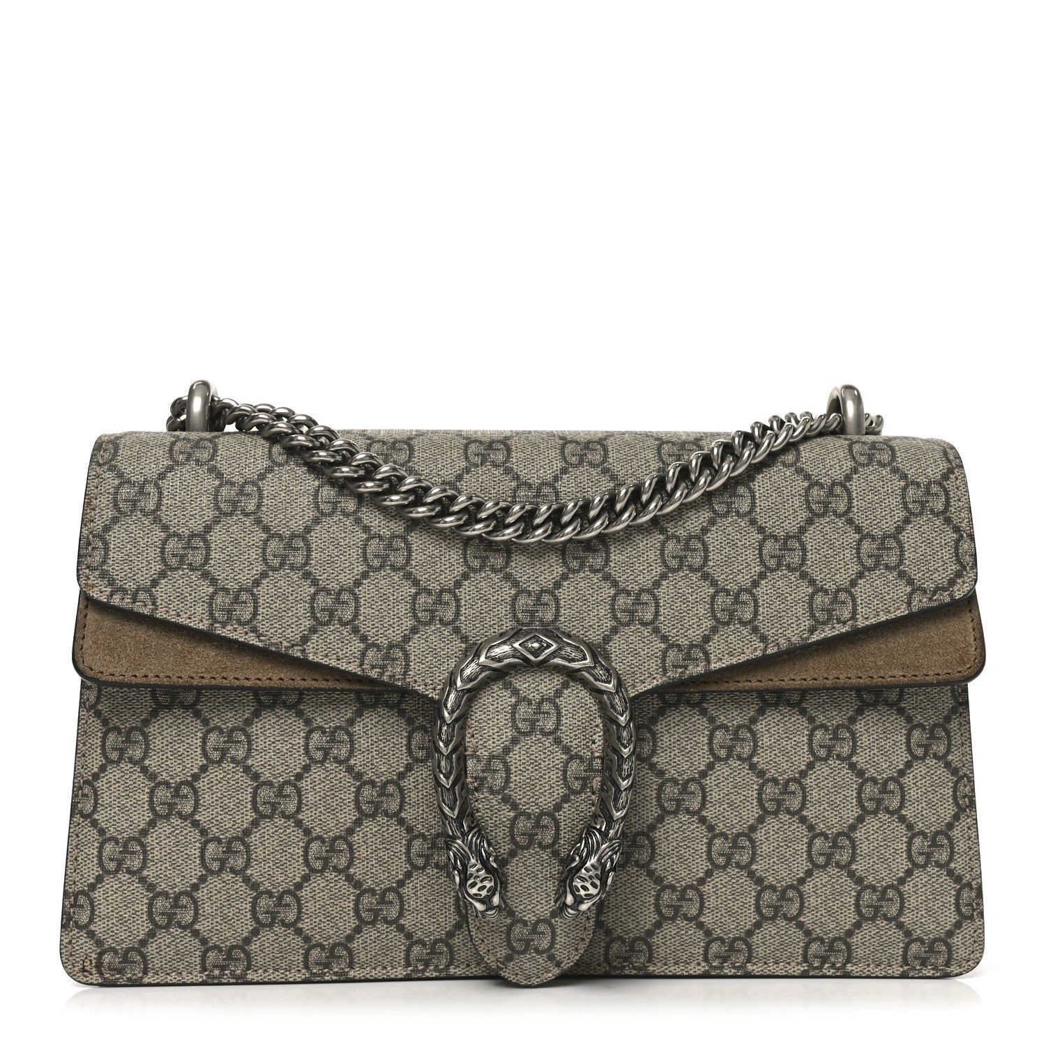 Gucci GG Supreme Monogram Small Dionysus Shoulder Bag Taupe