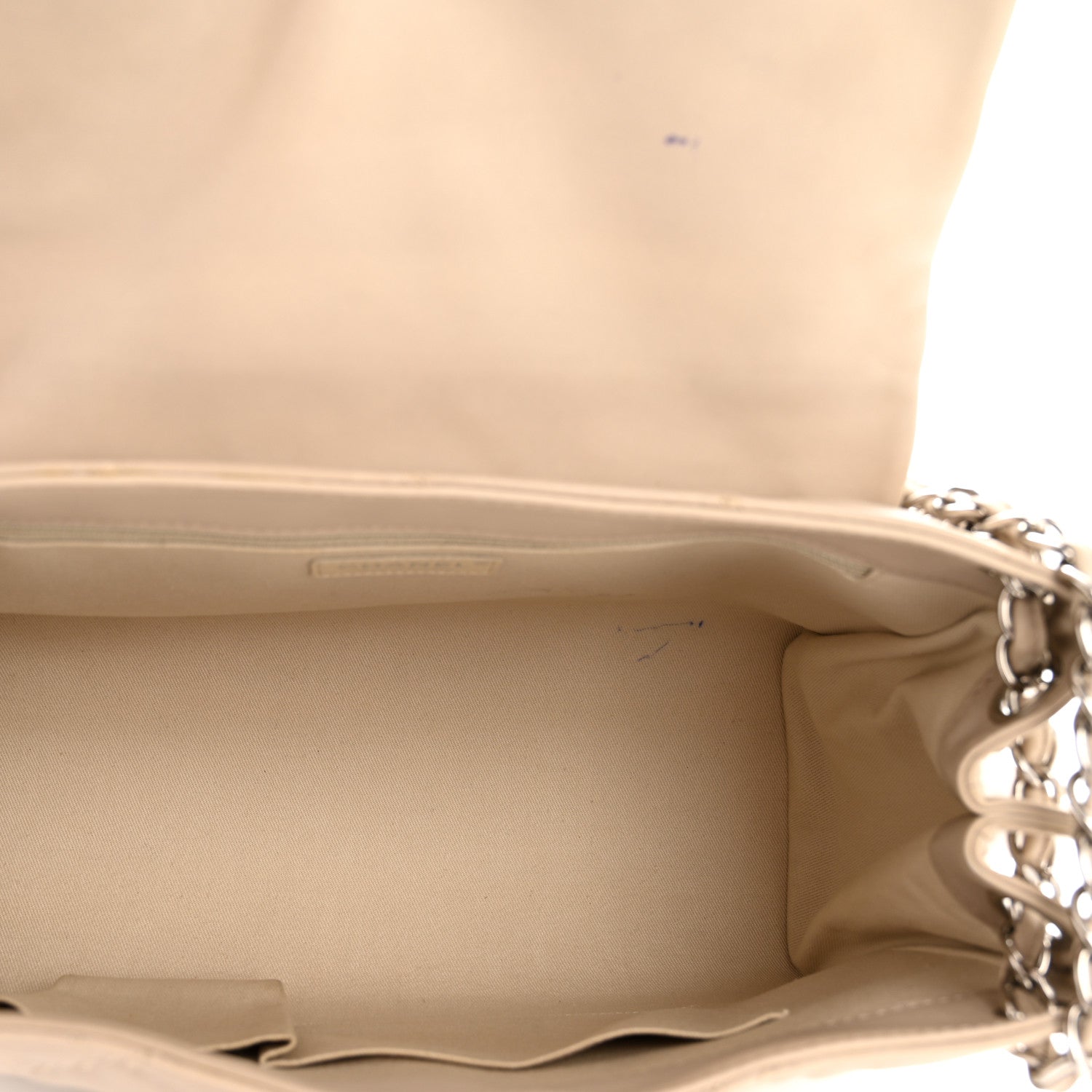 Chanel Calfskin Double Stitch Large Hamptons Flap Bag Beige