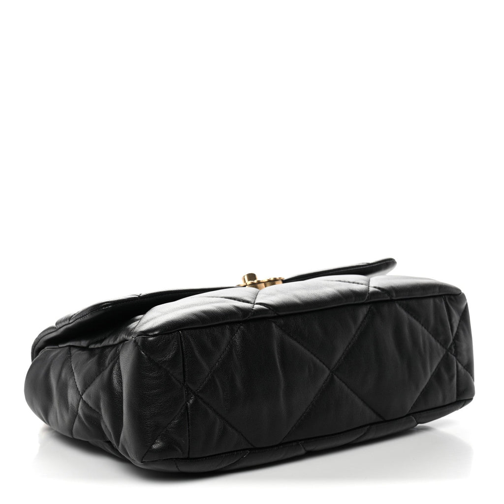 Chanel Goatskin Quilted Large Chanel 19 Flap Black