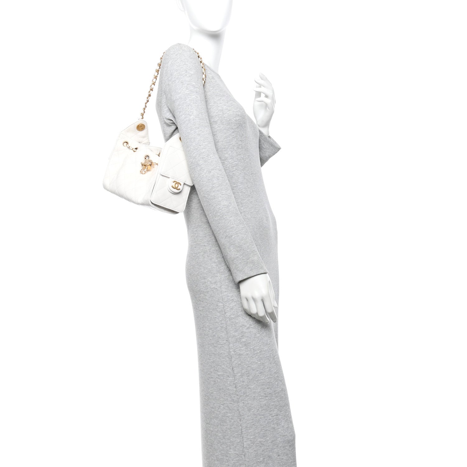 Chanel Caviar Quilted Mini Chanel 25 Handbag White