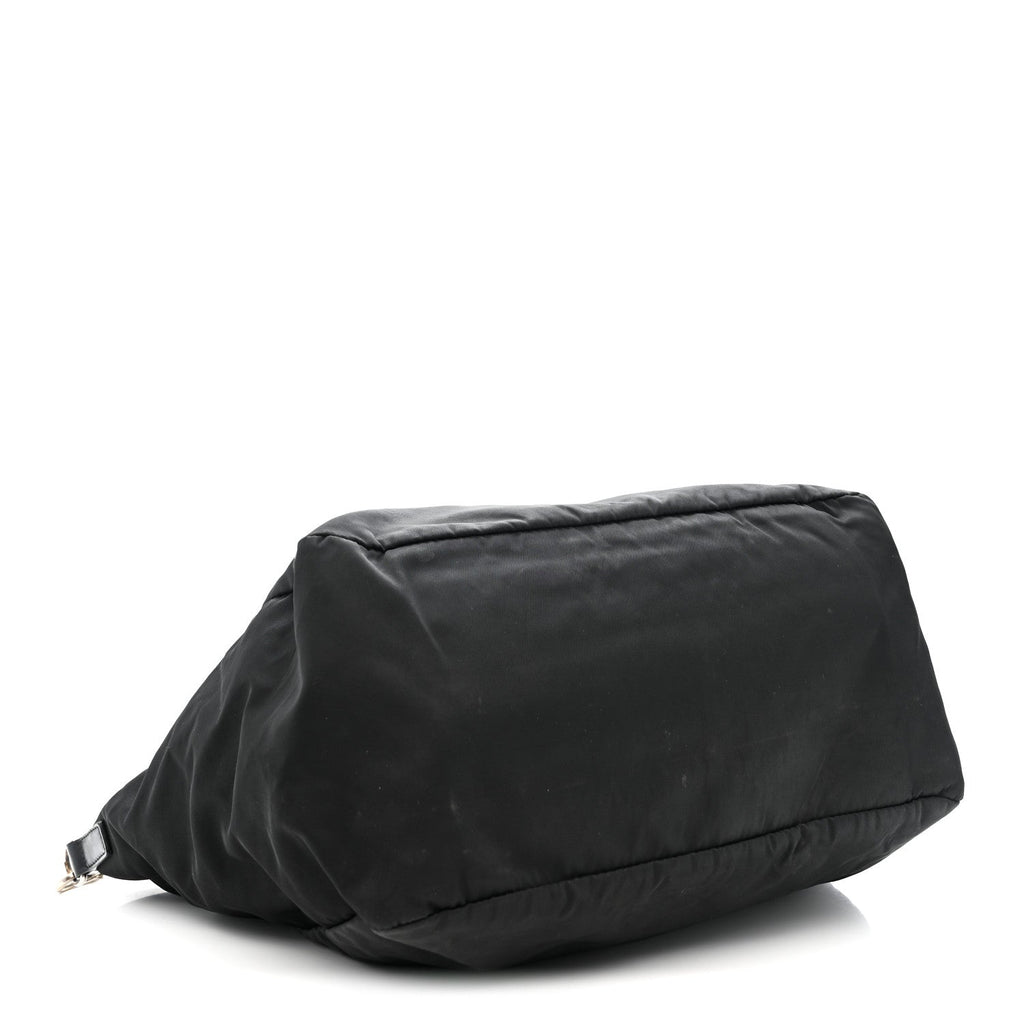 Prada Tessuto Nylon Zip Convertible Tote Black