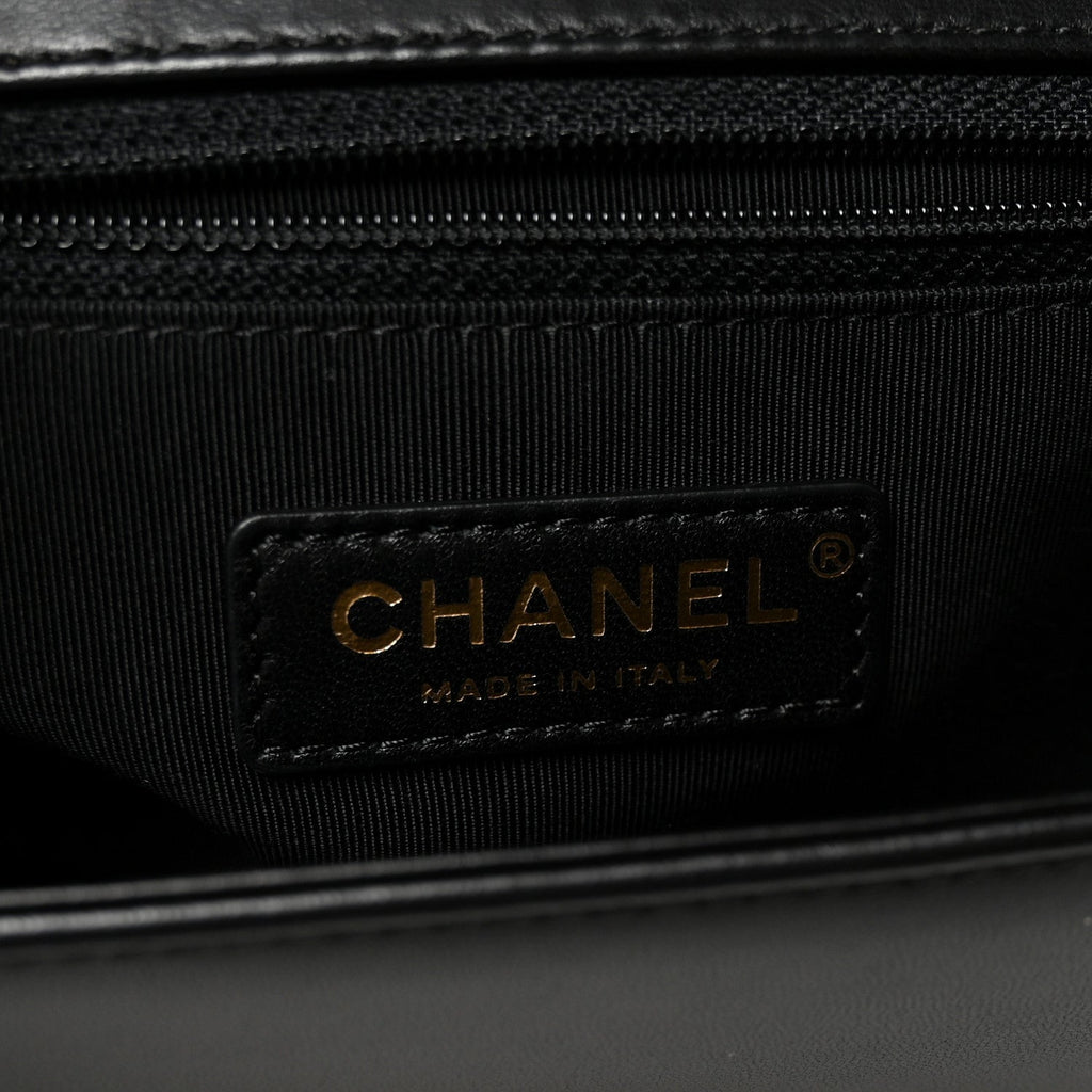 Chanel Lambskin Quilted New Medium Boy Flap Black