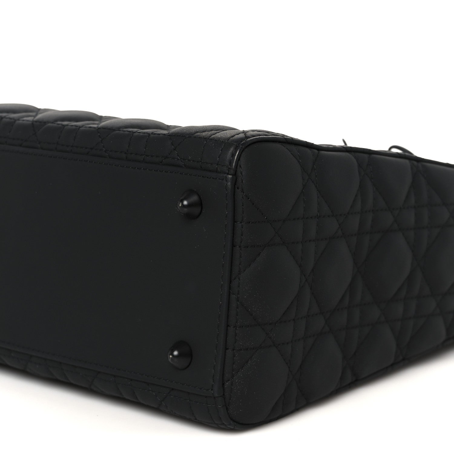 Christian Dior Ultra Matte Calfskin Cannage Large Lady Dior Black