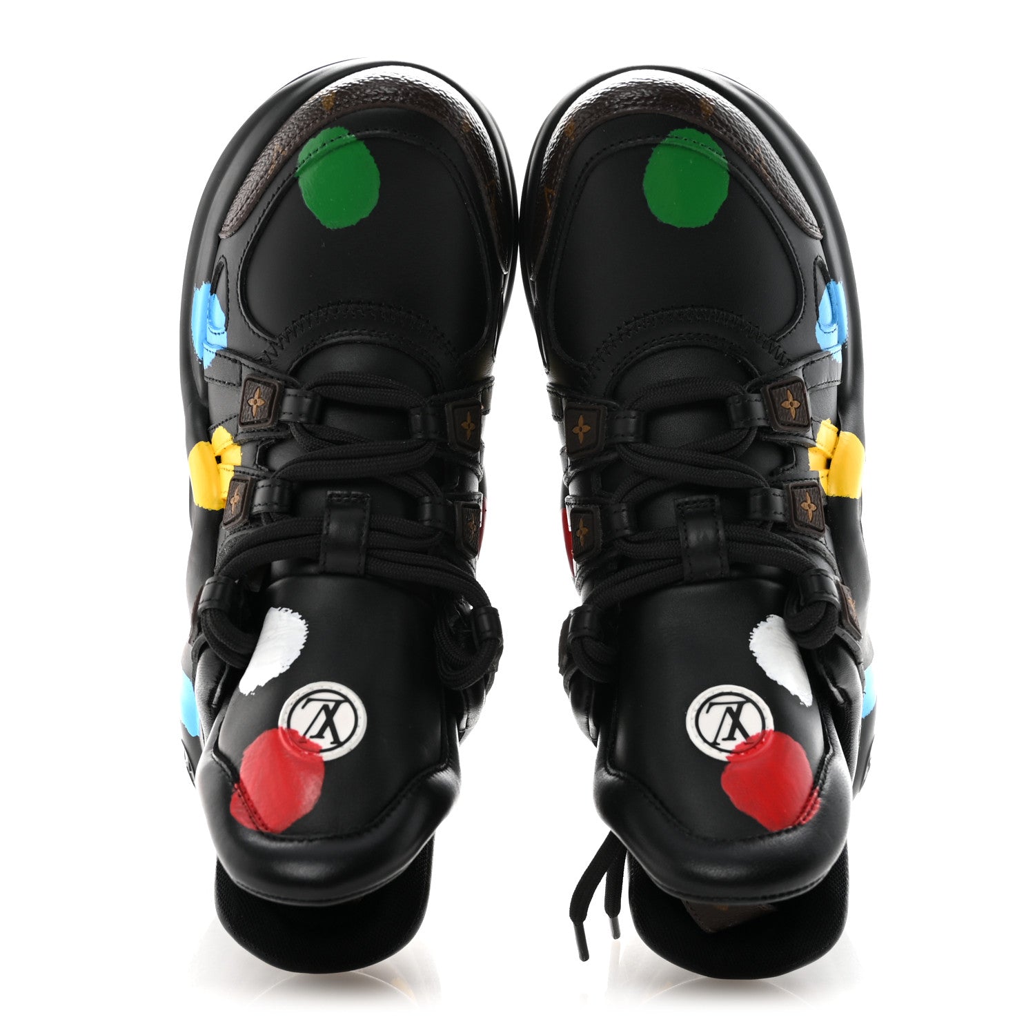 Louis Vuitton X YK Calfskin Patent Monogram Archlight Sneakers 37 Black