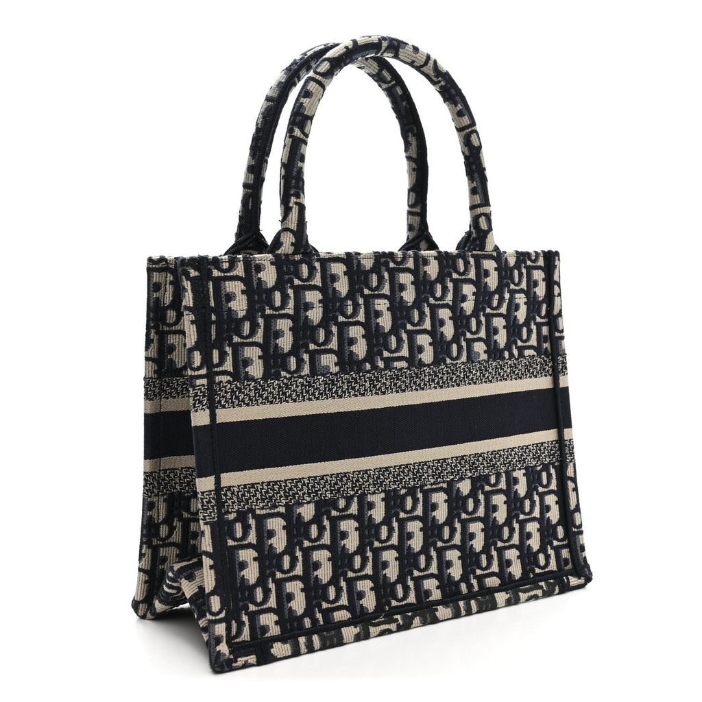 Christian Dior Oblique Small Book Tote Blue Multicolor