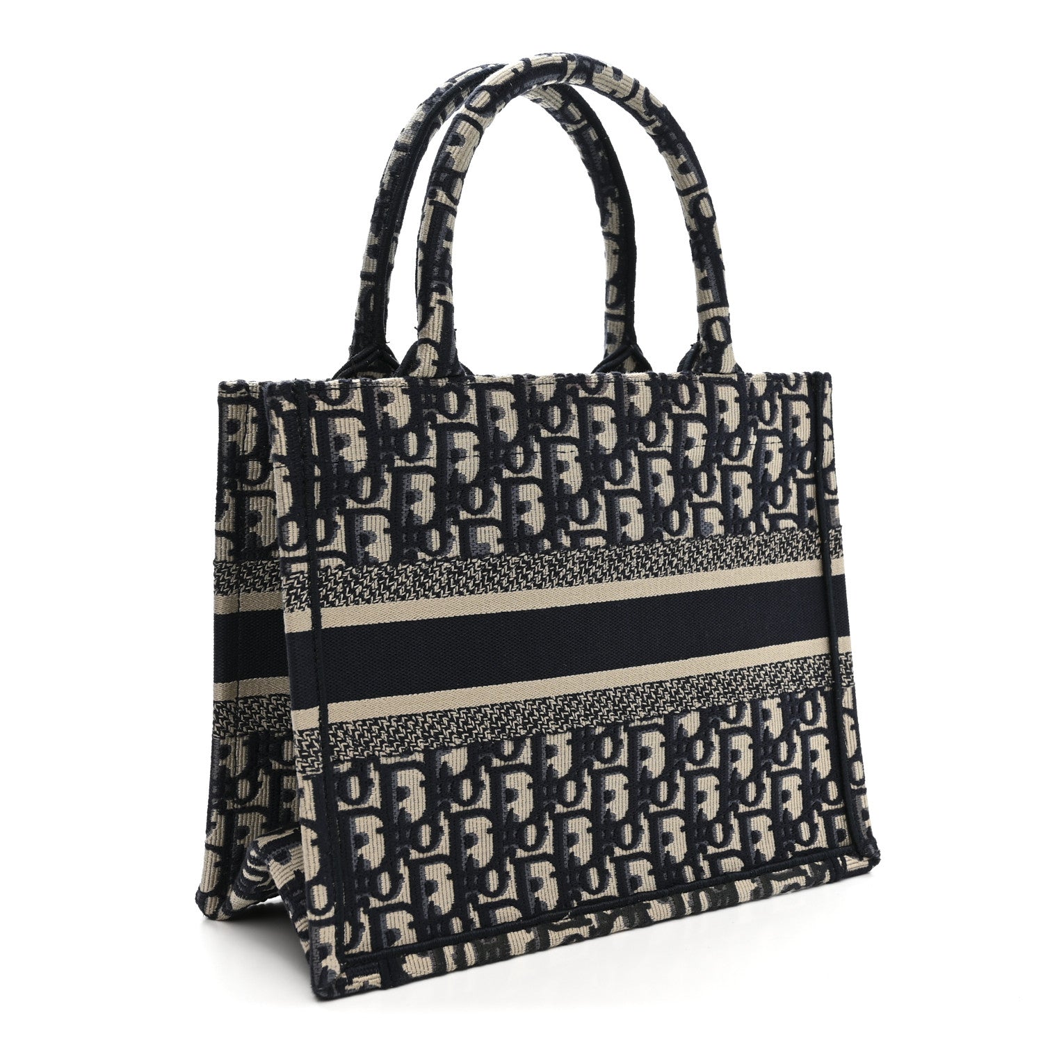 Christian Dior Oblique Small Book Tote Blue Multicolor