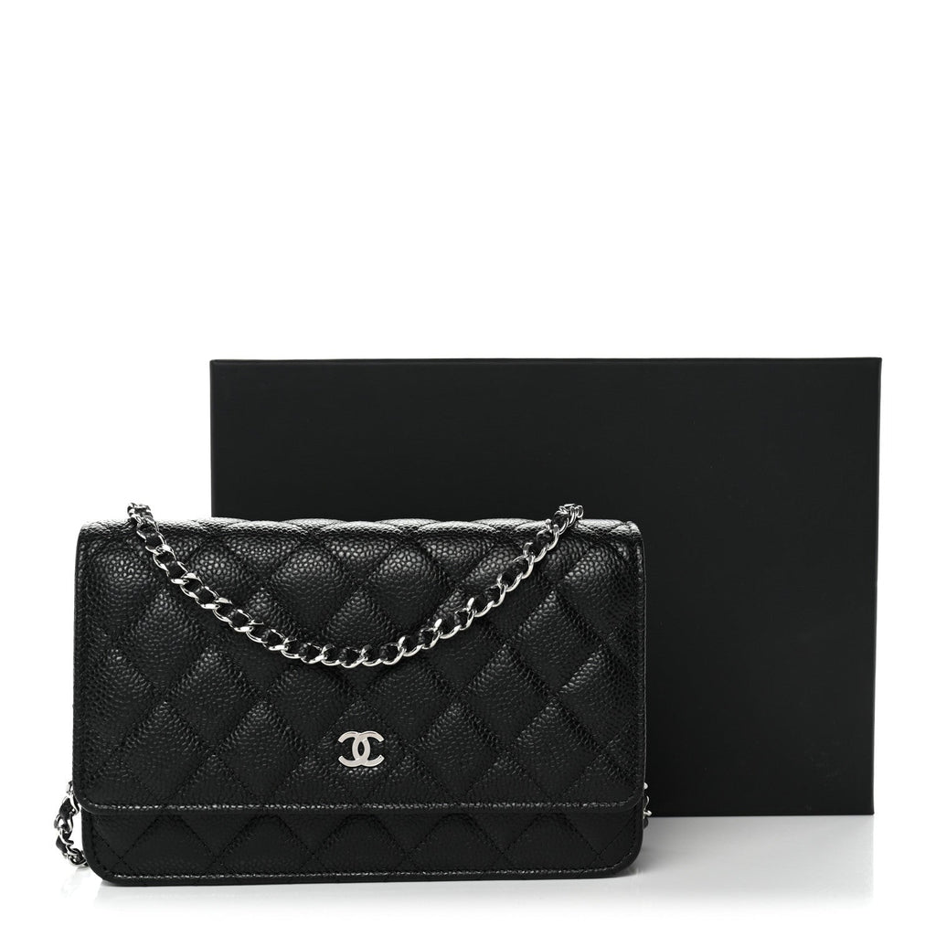 Chanel Caviar Quilted Wallet on Chain WOC Black