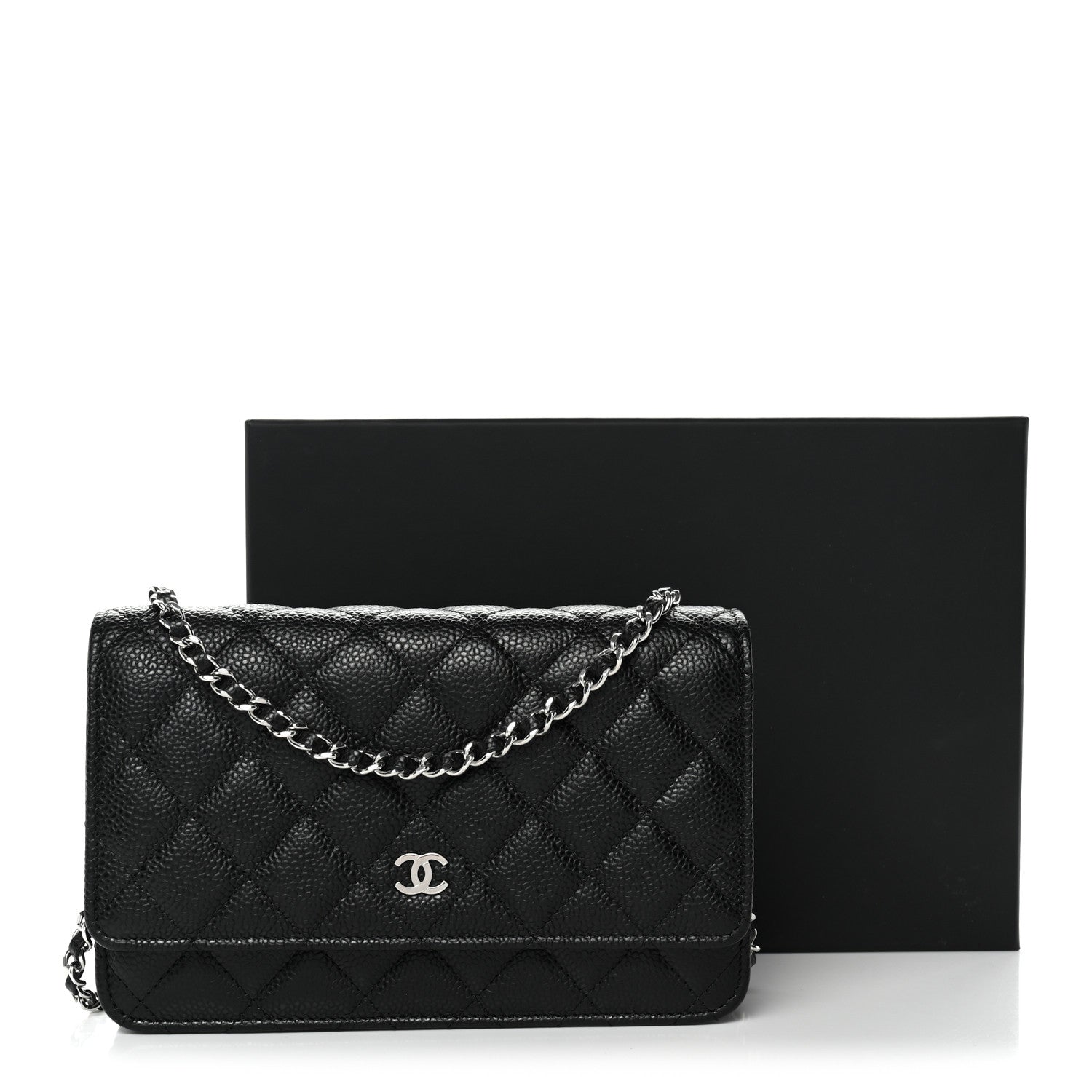 Chanel Caviar Quilted Wallet on Chain WOC Black