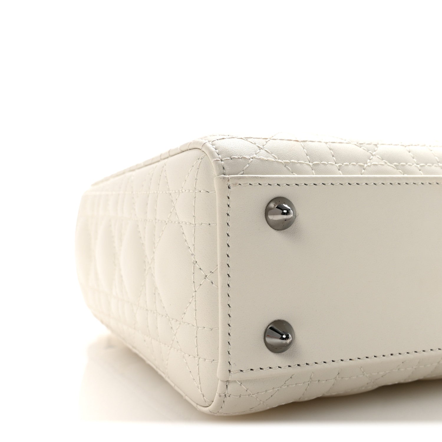 Christian Dior Lambskin Cannage Small My ABCDior Lady Dior White