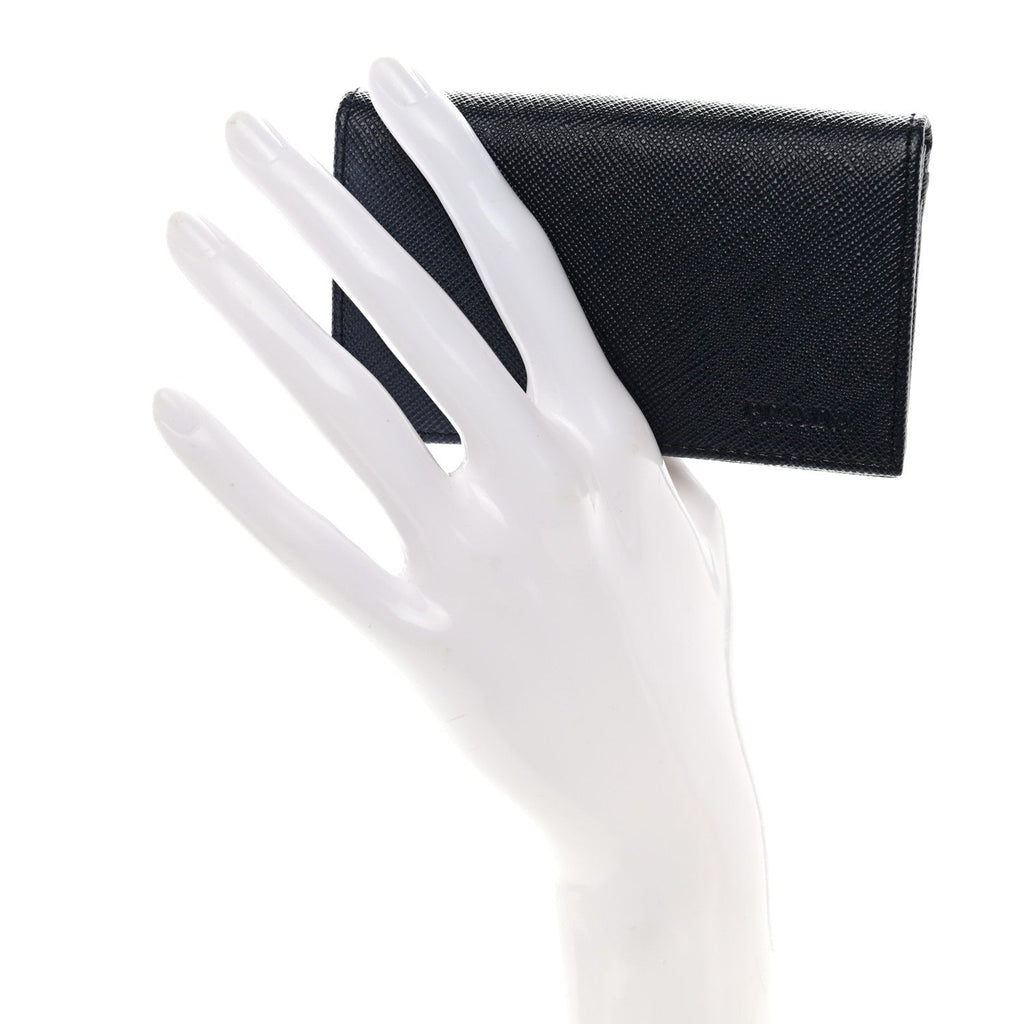 Prada Saffiano Flap Card Holder Baltico