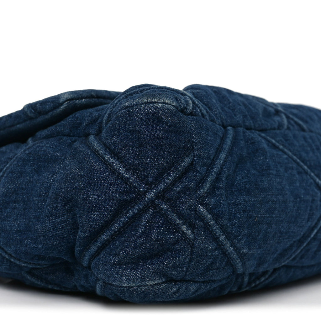 Chanel Denim Quilted Large Chanel 19 Flap Blue