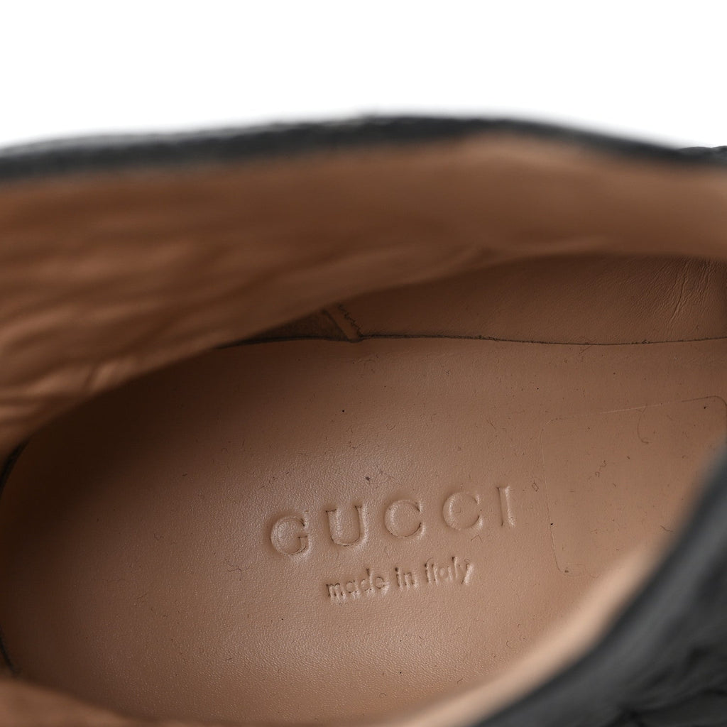 Gucci Calfskin Nappa Rhombus Quilted Trip Ankle Boots 36 Black