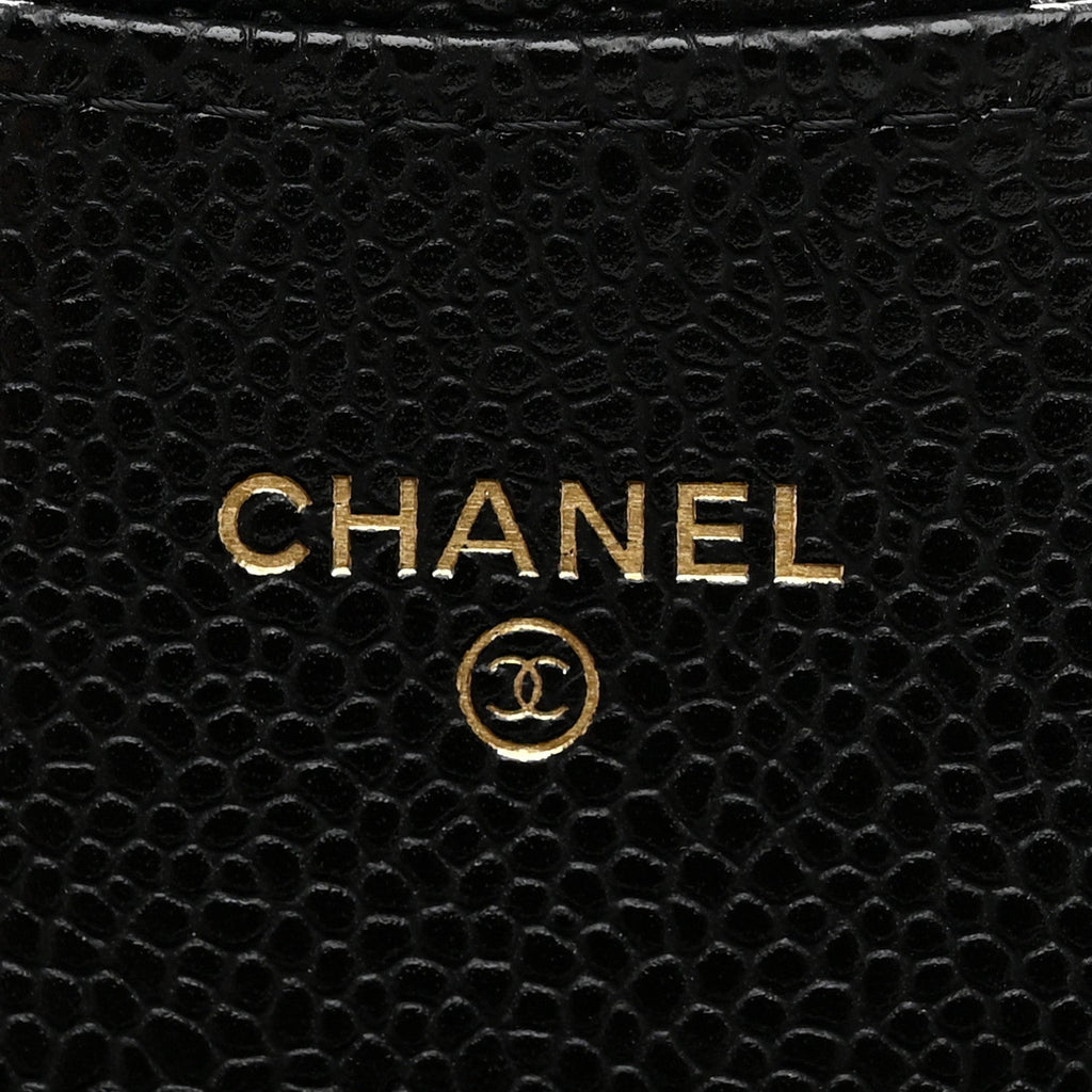 Caviar Quilted Large Gusset Flap Wallet Black