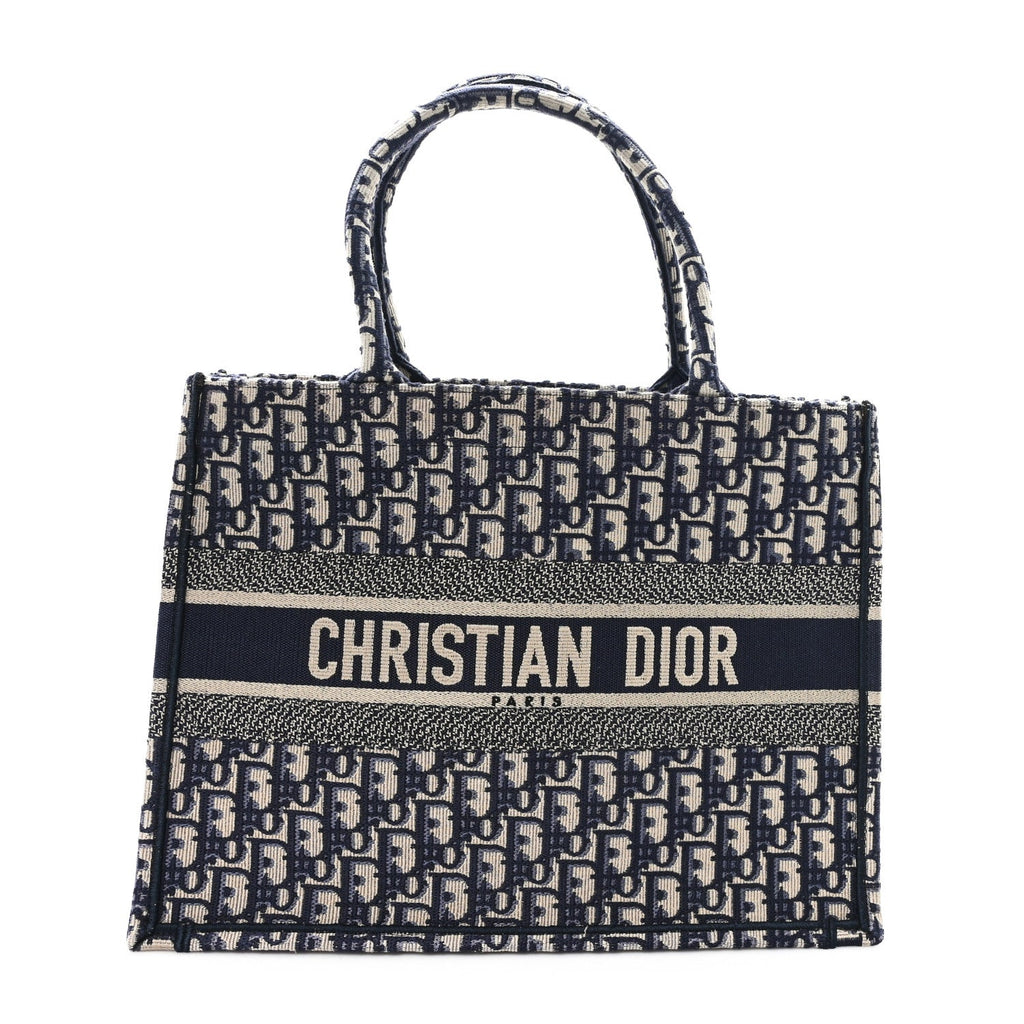 Christian Dior Oblique Medium Book Tote Blue Multicolor