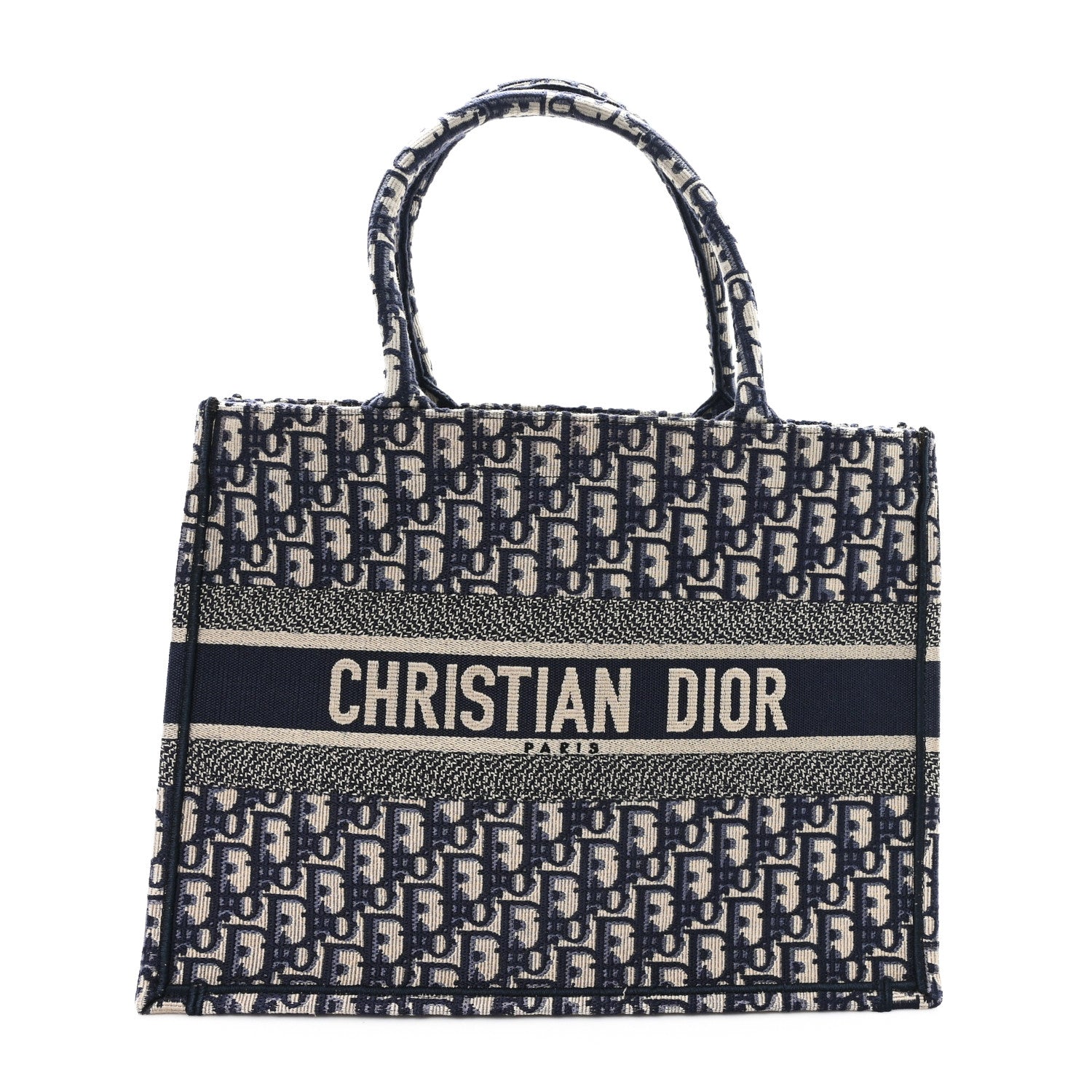 Christian Dior Oblique Medium Book Tote Blue Multicolor