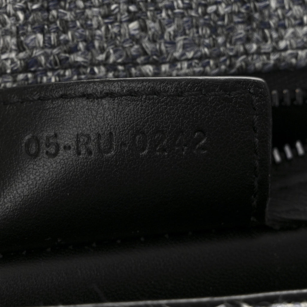 Christian Dior Tweed Macrocannage Medium Caro Bag Black