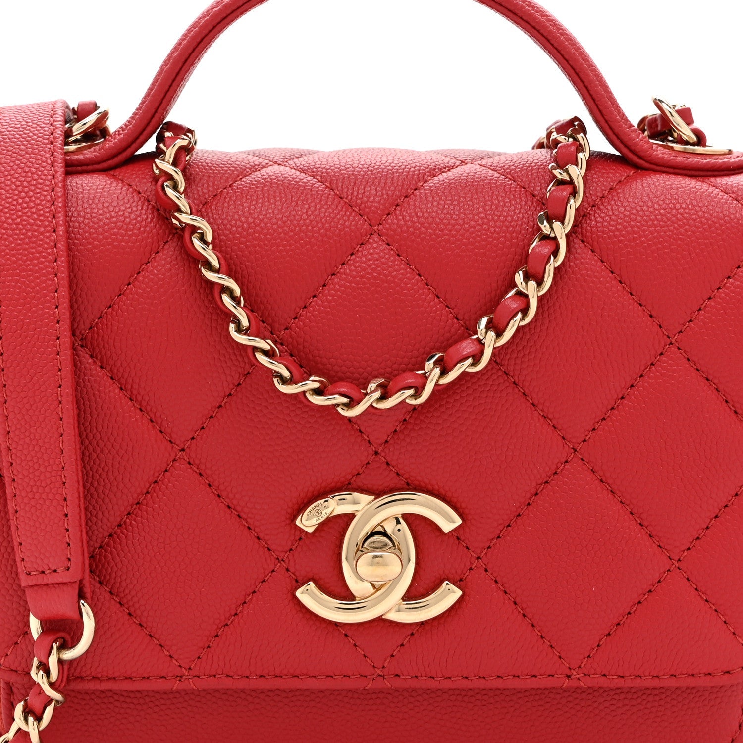Chanel Caviar Quilted Small Business Affinity Flap Red