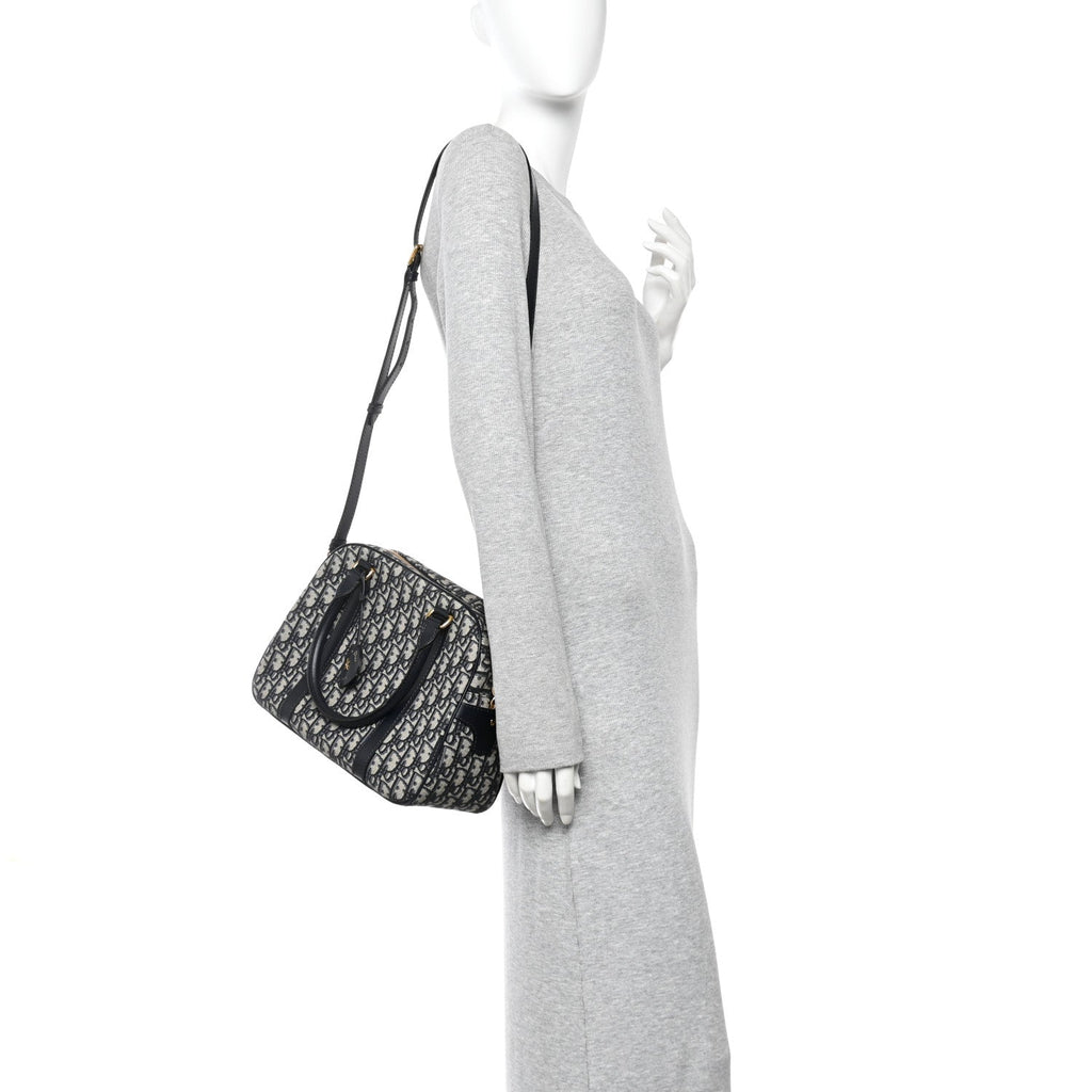 Christian Dior Oblique Large D-Vibe Bowling Bag Navy