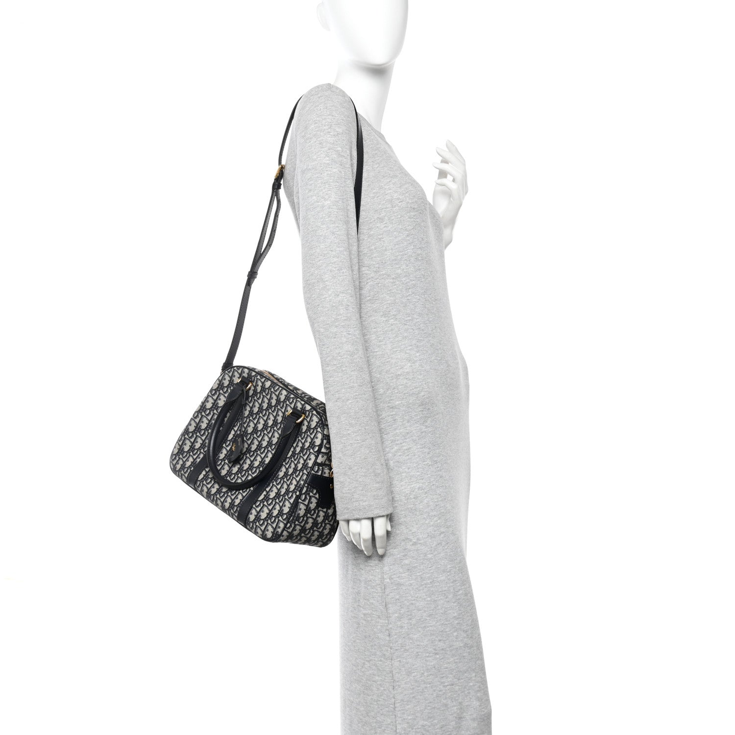 Christian Dior Oblique Large D-Vibe Bowling Bag Navy
