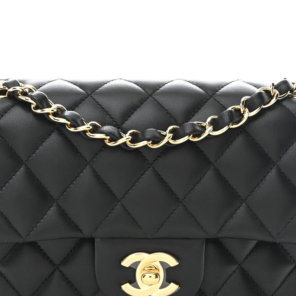 Chanel Lambskin Quilted Small Double Flap Black