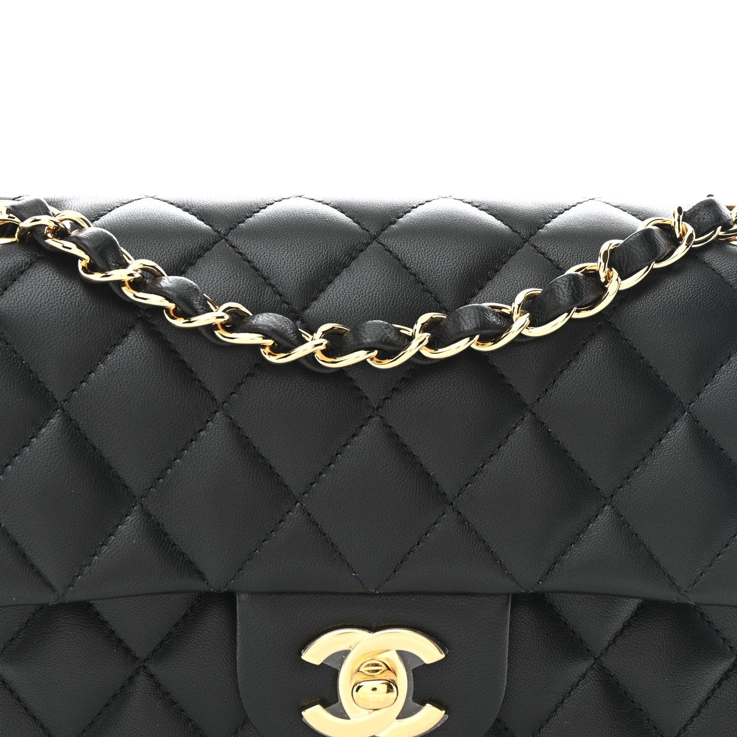 Chanel Lambskin Quilted Small Double Flap Black