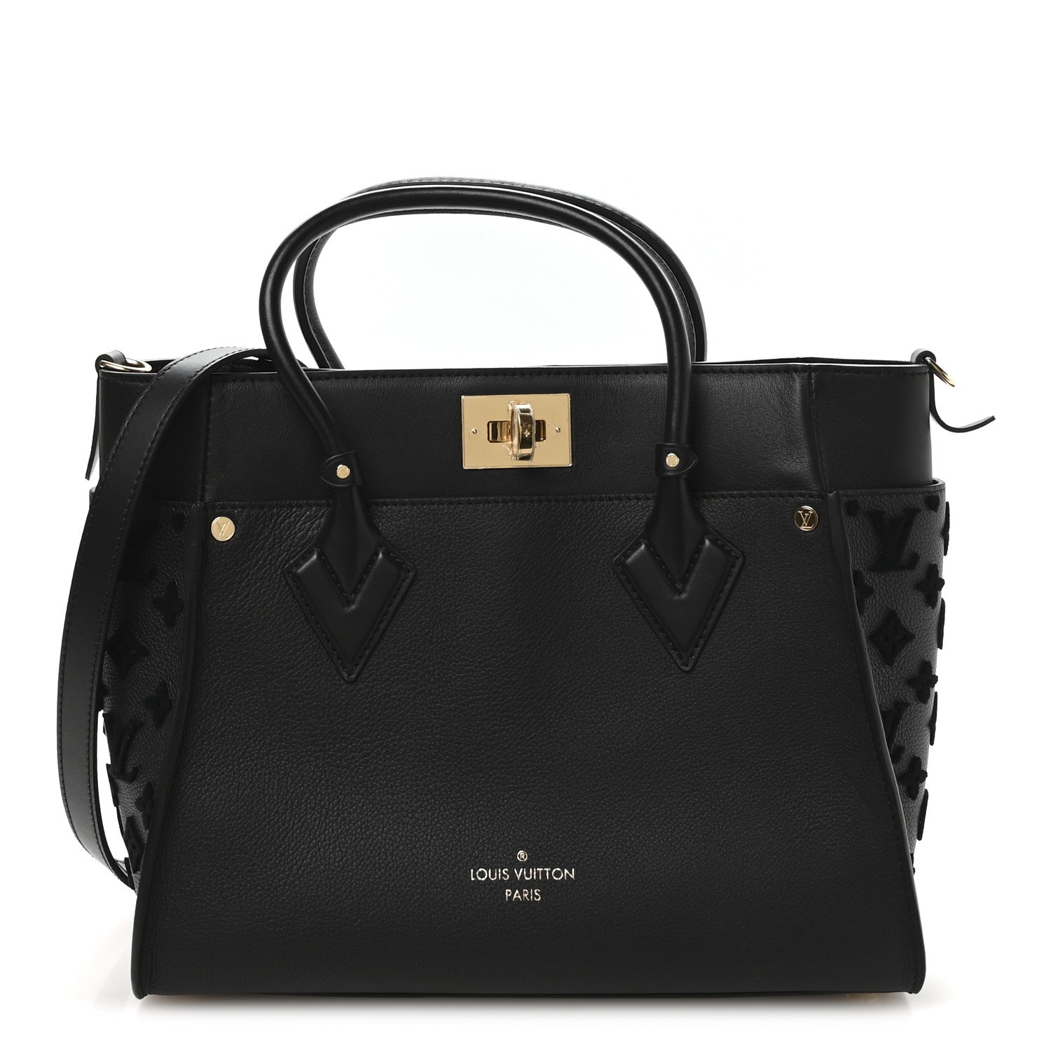 Louis Vuitton Calfskin Monogram Tufting On My Side Black
