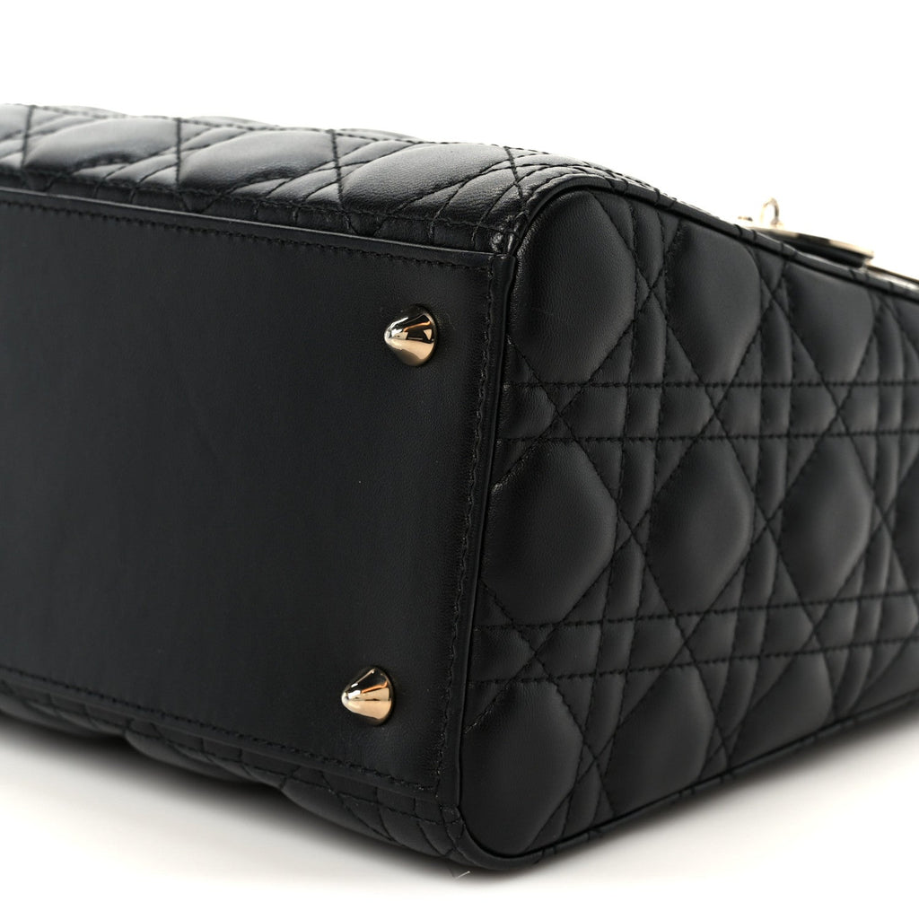 Christian Dior Lambskin Cannage Medium Lady Dior Black