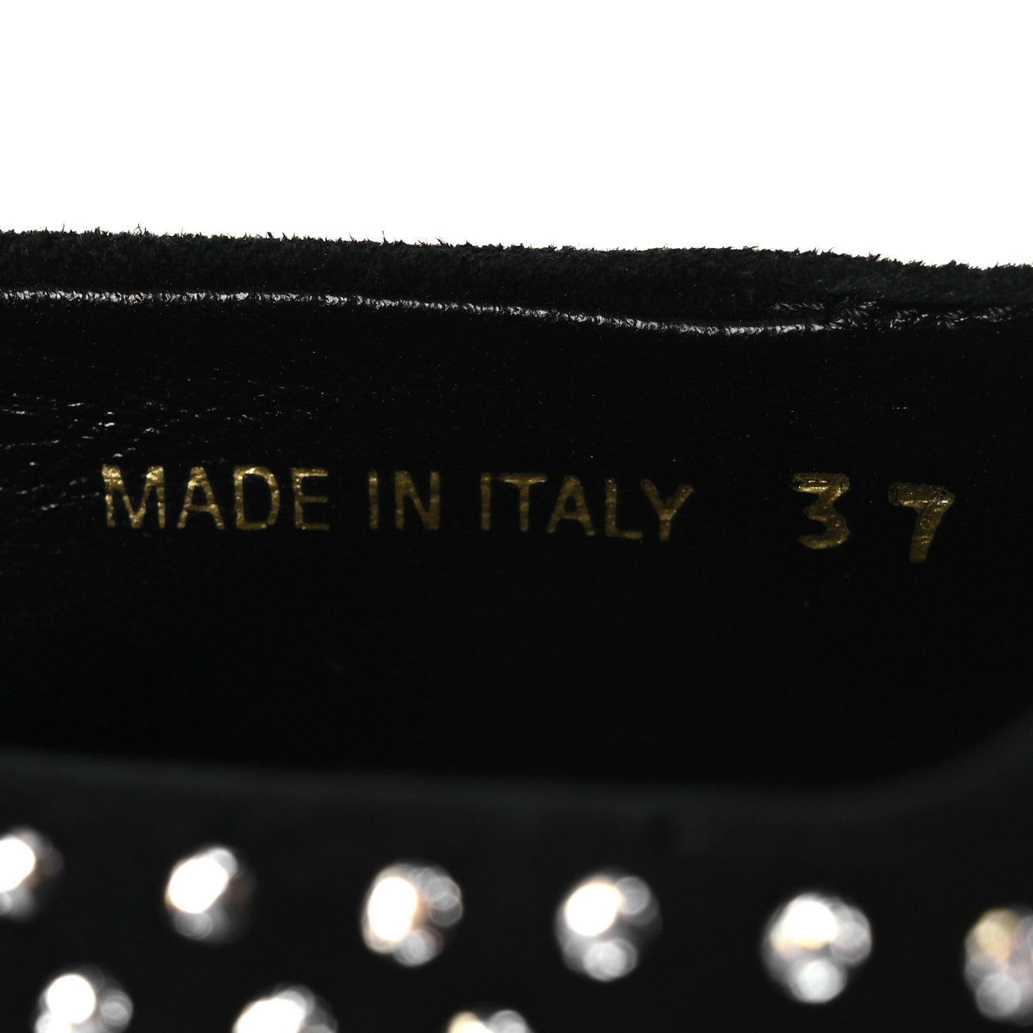 Prada Suede Crystal Studded Ballerina Flats 37 Black