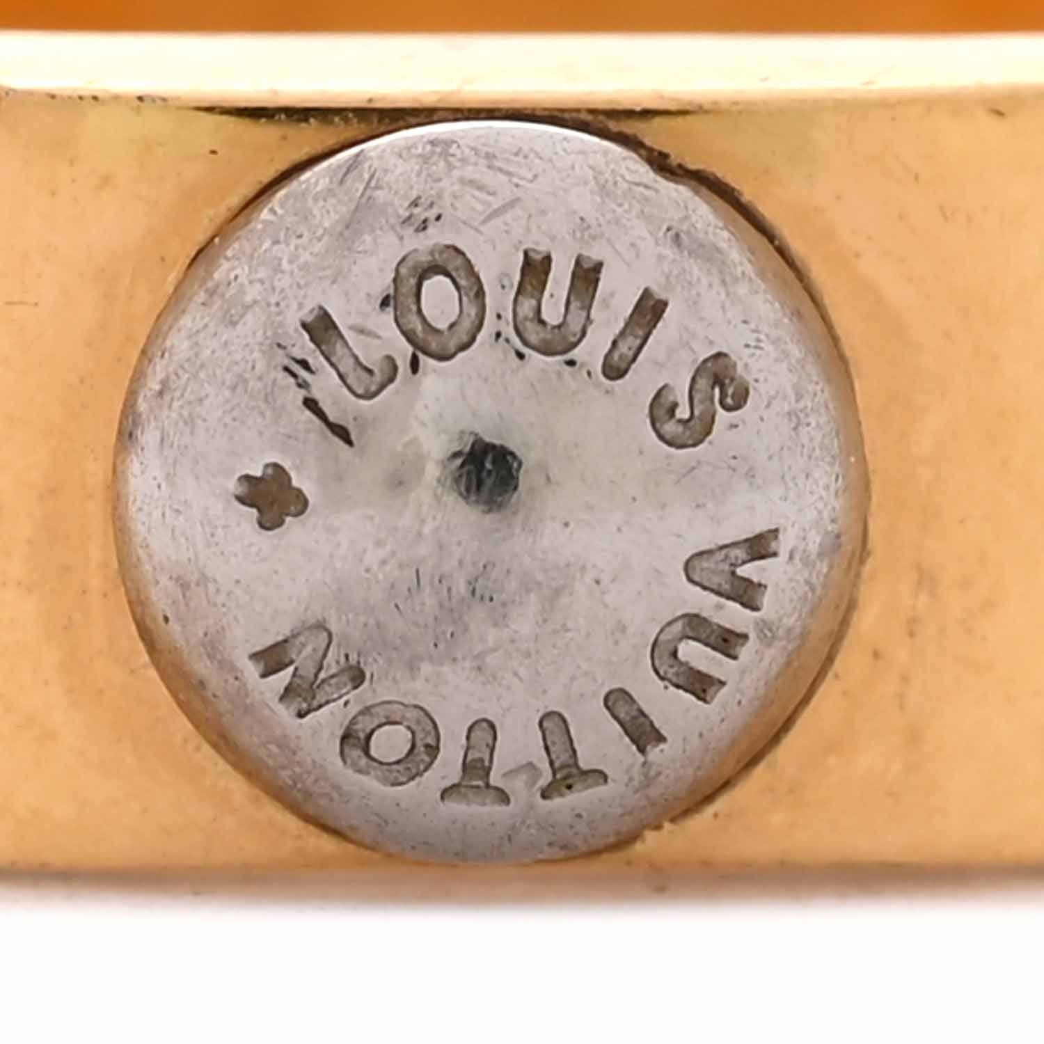 Louis Vuitton Brass Monogram Engraved Nanogram Ring S Gold