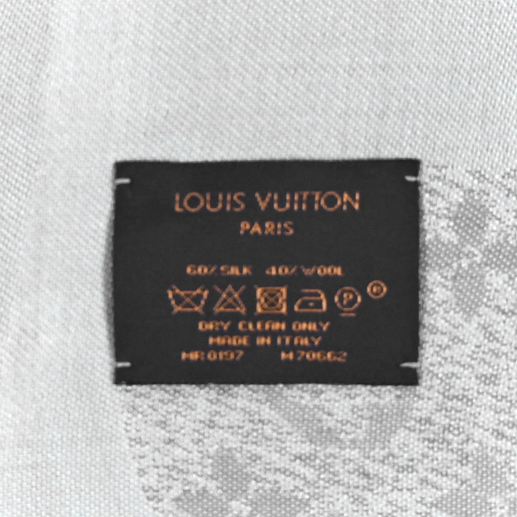 Louis Vuitton Silk Wool Monogram Infra Shawl Blue