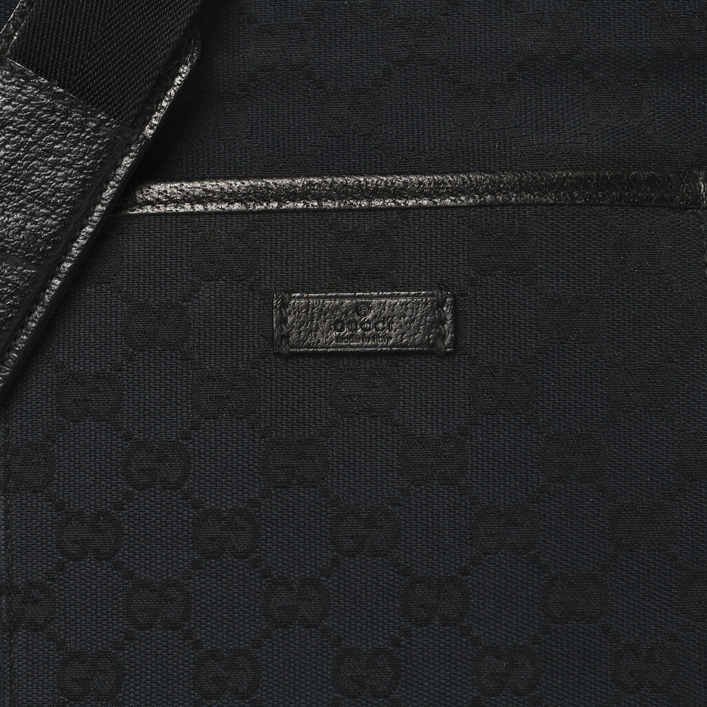 Gucci Monogram Flat Messenger Bag Black