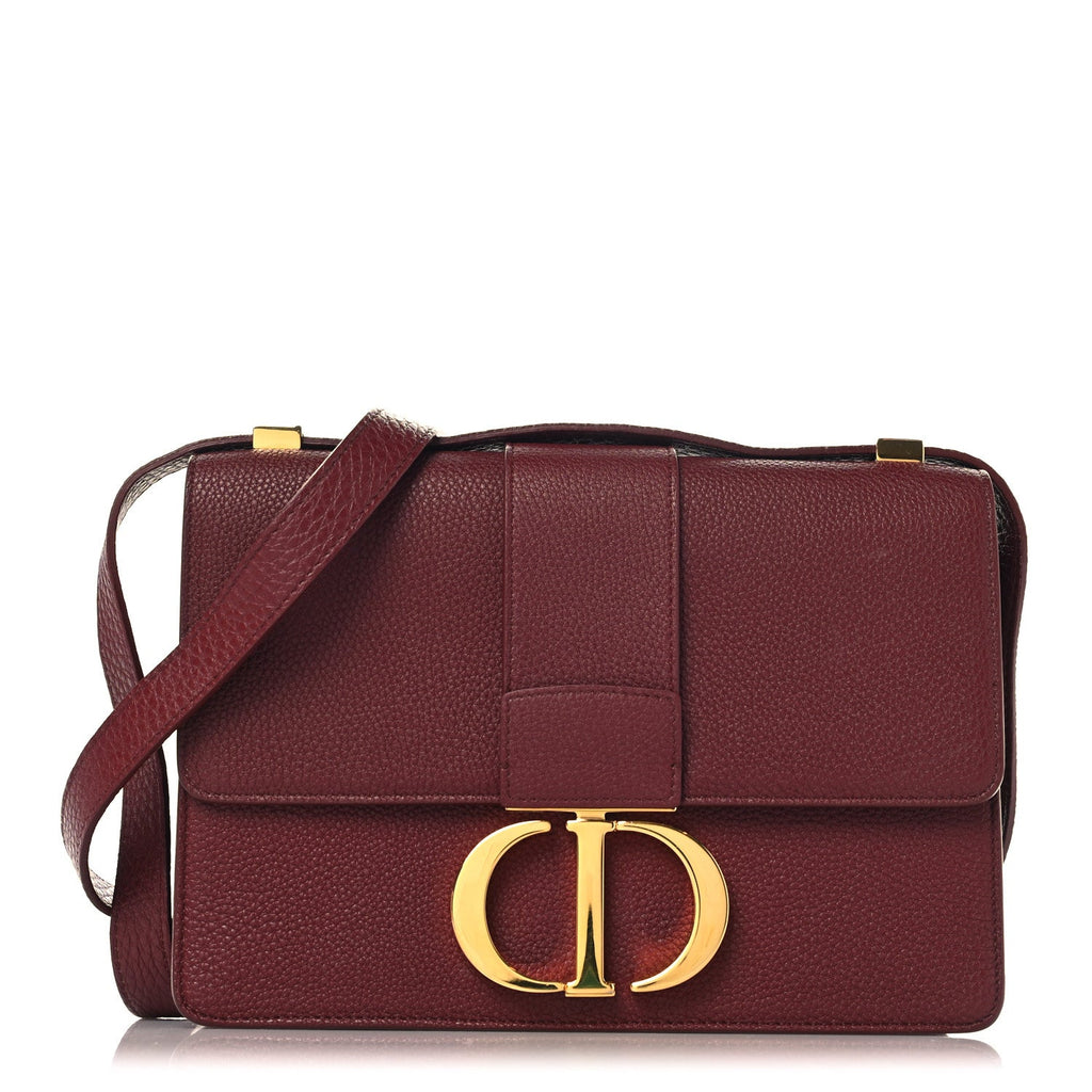 Christian Dior Grained Calfskin 30 Montaigne Flap Bag Red Brick