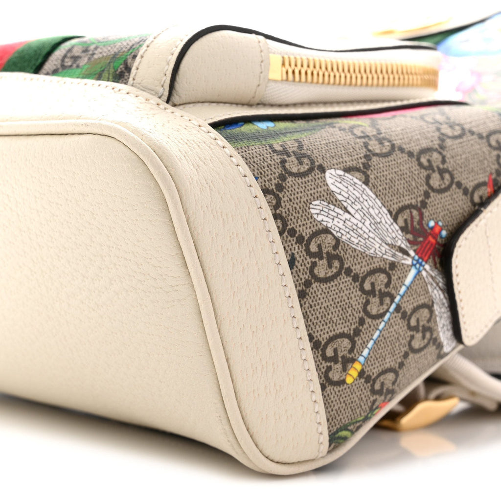 Gucci GG Supreme Monogram Flora Web Small Ophidia Day Backpack White