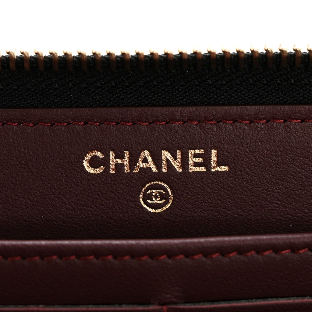 Aged Calfskin Quilted Lucky Charms 2.55 Reissue Zip Around Wallet Black