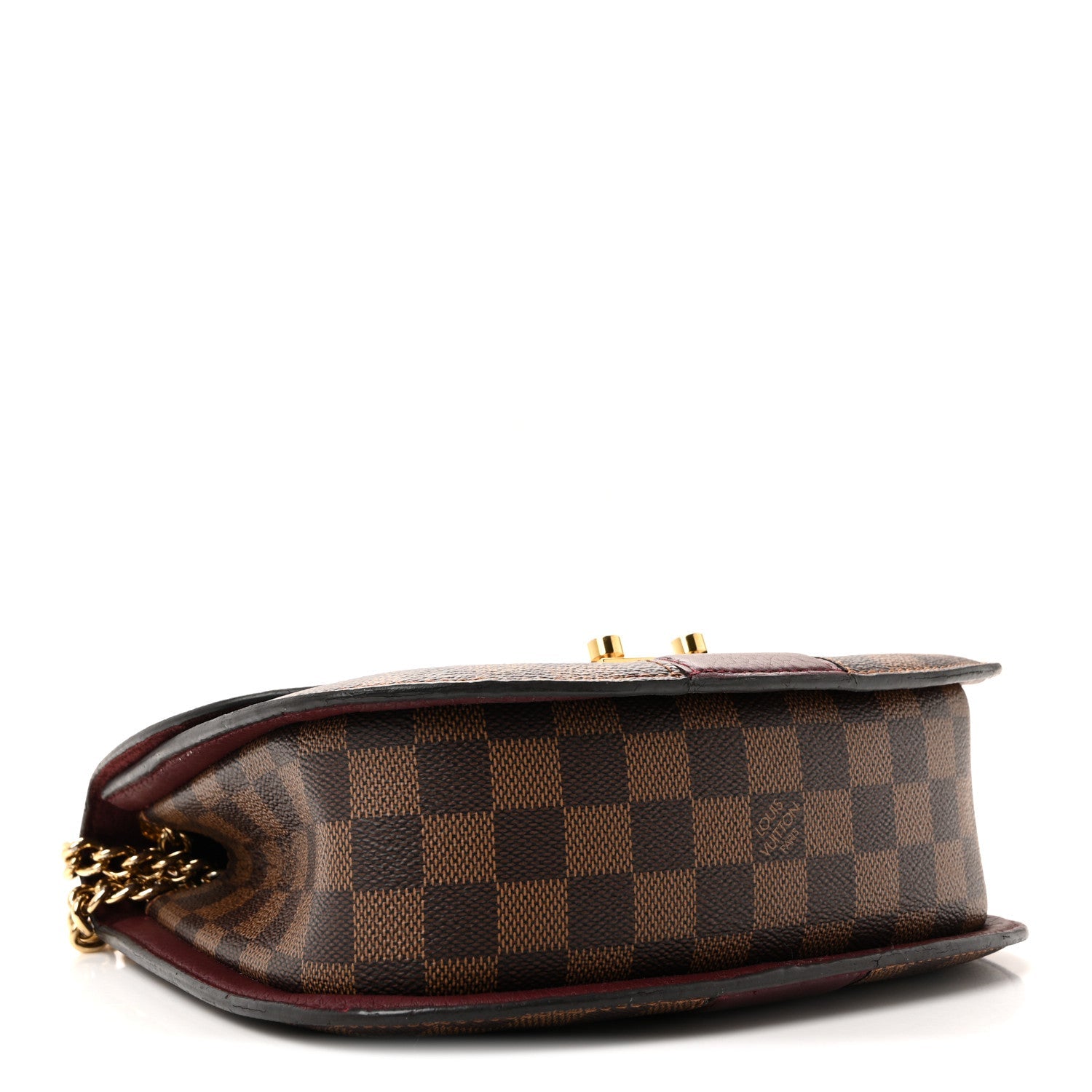 Louis Vuitton Damier Ebene Cuir Taurillon Wight Bordeaux
