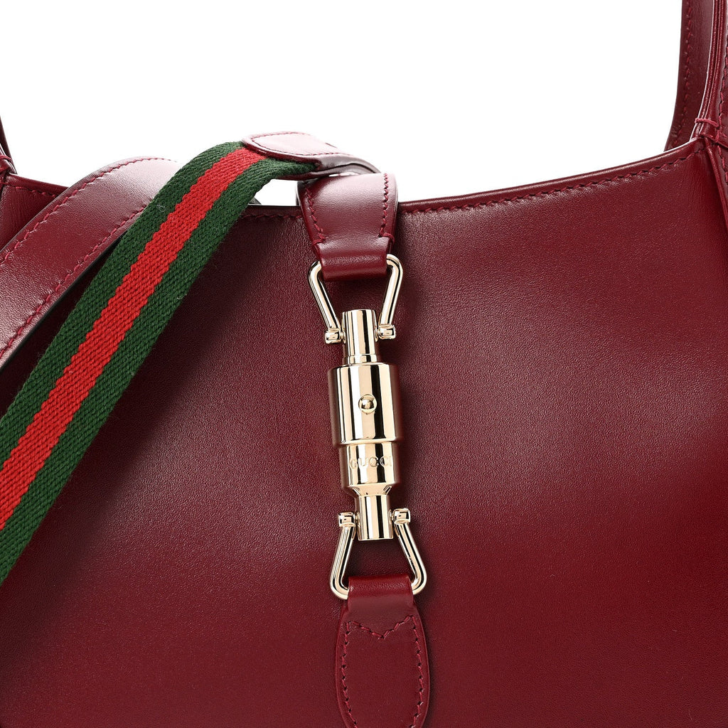 Gucci Ancora Calfskin Web Medium Jackie 1961 Hobo Rosso