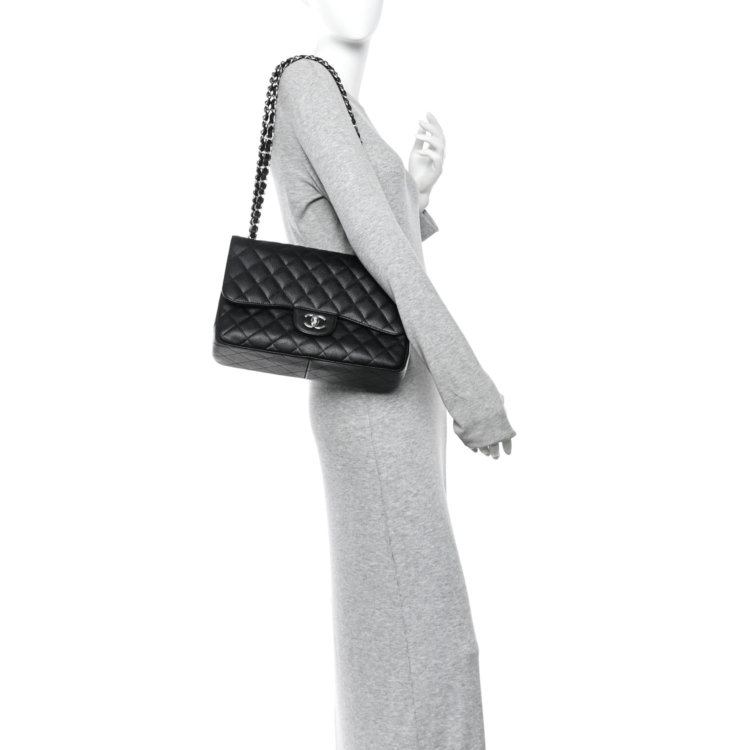 Chanel Caviar Quilted Jumbo Double Flap Black