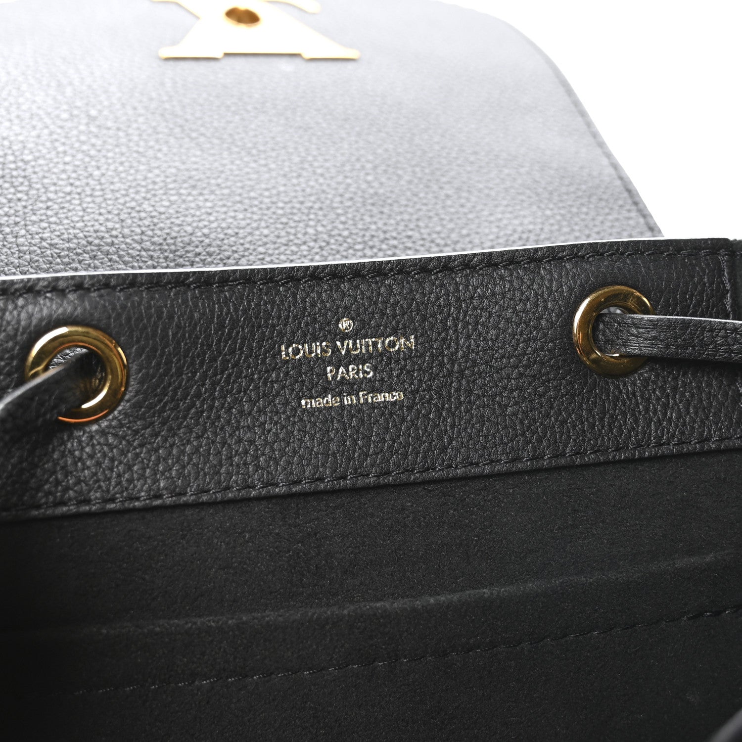 Louis Vuitton Calfskin Lockme Mini Backpack Black