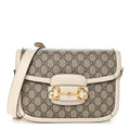 Gucci GG Supreme Monogram Horsebit 1955 Shoulder Bag Beige Mystic White
