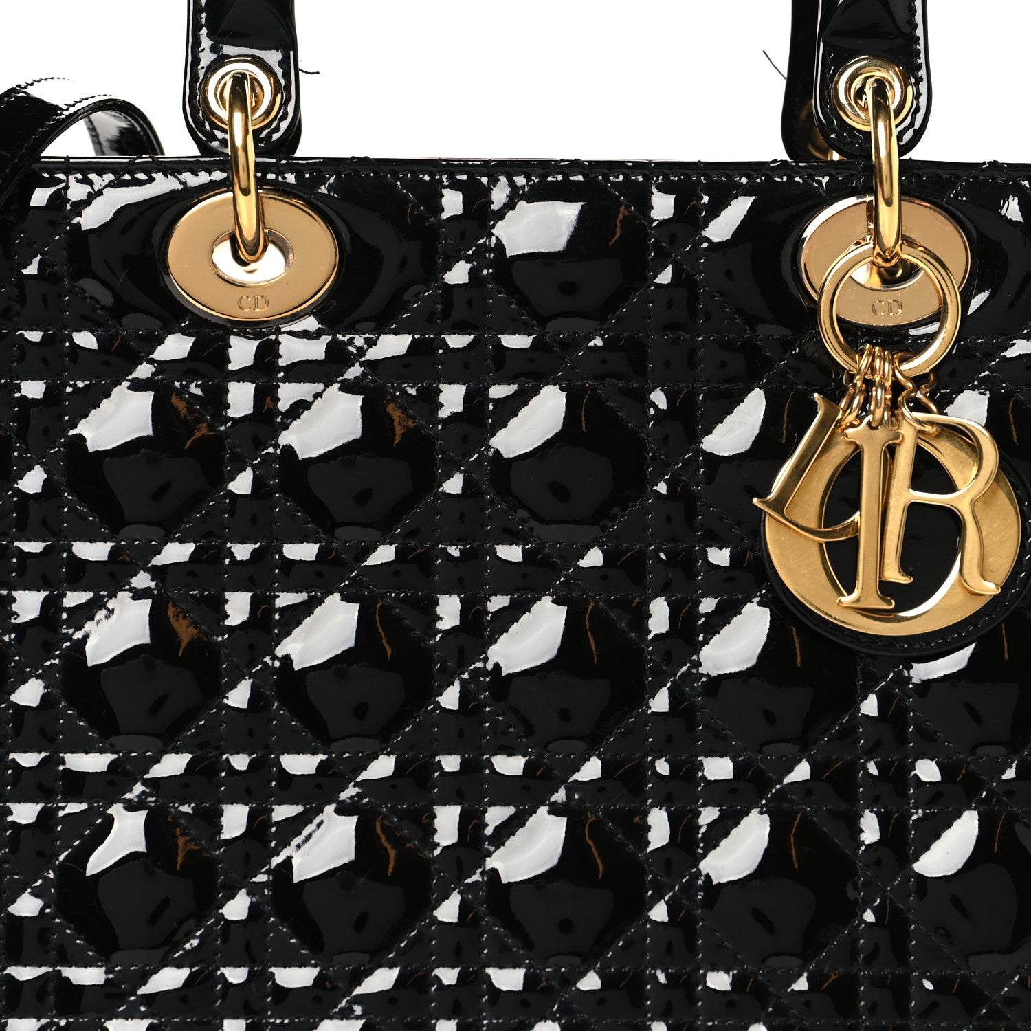 Christian Dior Patent Cannage Large Lady Dior Black