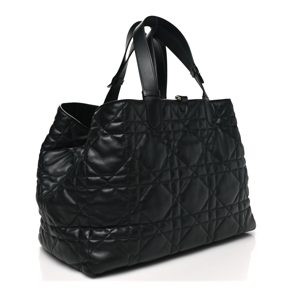 Christian Dior Calfskin Macrocannage Large Toujours Black