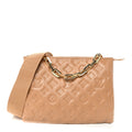 Louis Vuitton Lambskin Embossed Monogram Coussin PM Camel